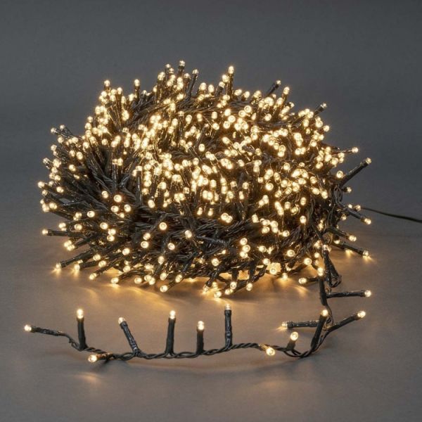 Гирлянда светодиодная на 200 LED, черный шнур (Желтый теплый)