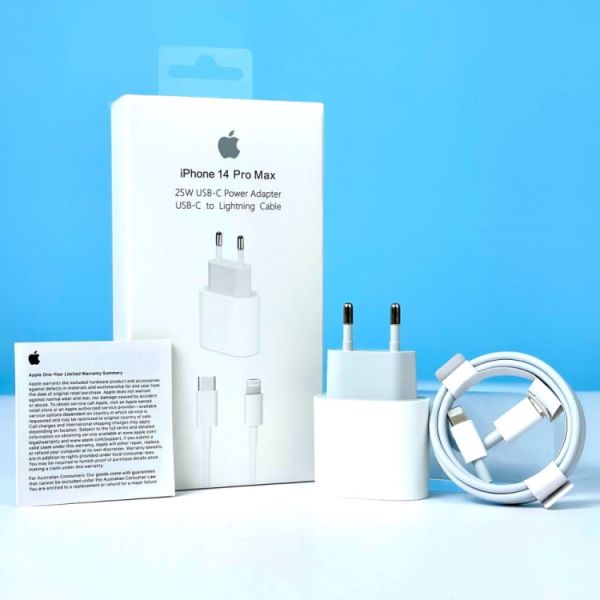 Сетевое зарядное устройство Apple iPhone 14 Pro Max Original Series 1:1 Premium quality USB-C 25W + Type-C to Lightning
