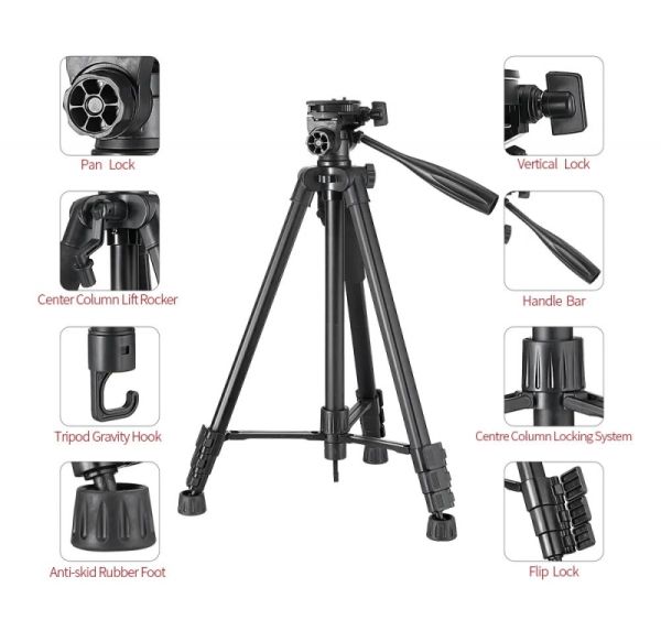 Штатив трипод с пультом профессиональный для камеры и телефона Tripod YF-3388