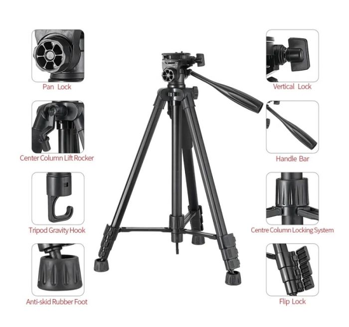 Штатив трипод с пультом профессиональный для камеры и телефона Tripod YF-3388